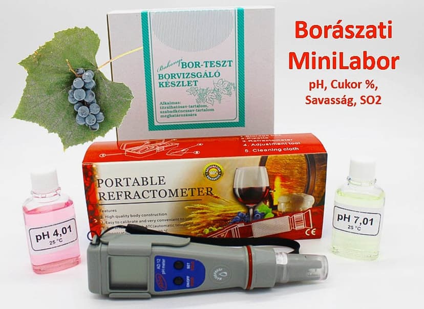 Vinařský miniLABOR s refraktometrem a pH metrem