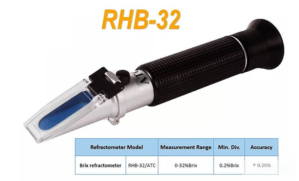 RHB-32ATC optický refraktometr 0–32 % Brix